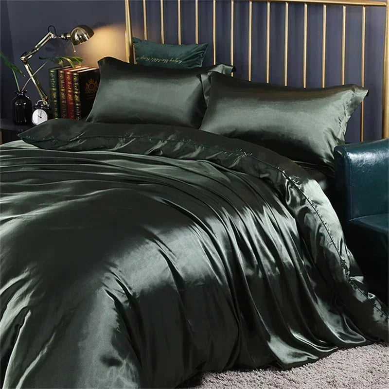 Luxury pink mulberry silk bedding set bedroom duvet cover