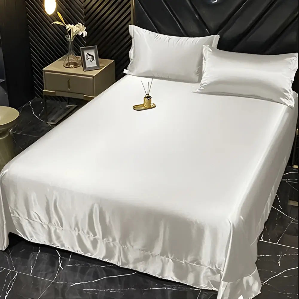 Luxury silver satin duvet cover bedding set bedroom sheets