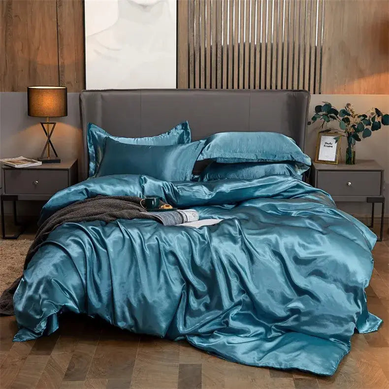 Luxury lavender satin bedding set – bedroom pcduvet cover