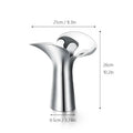 Modern sculptural silver stainless steel vase living room decor