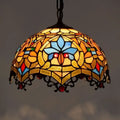 Tiffany style rose stained glass pendant light dining room