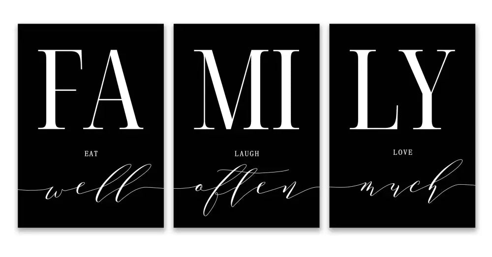 Modern black and white family wall art – living room luxury set