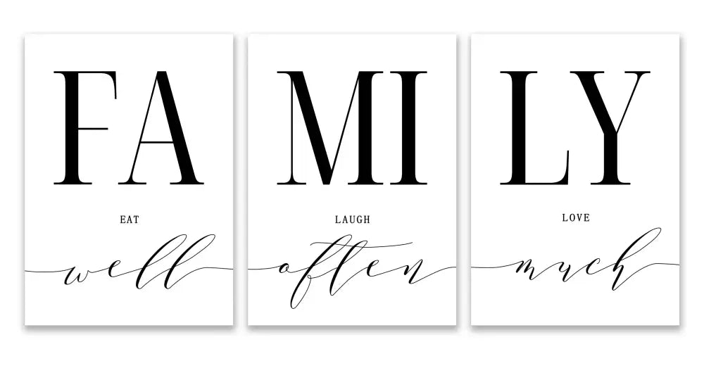 Modern black and white family wall art – living room luxury set