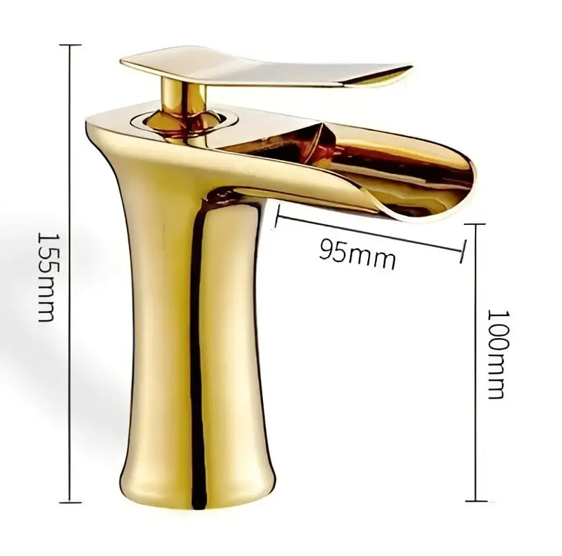 Modern antique brass waterfall single handle gold bathroom faucet