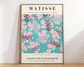 Matisse floral art pink and turquoise framed poster living room decor