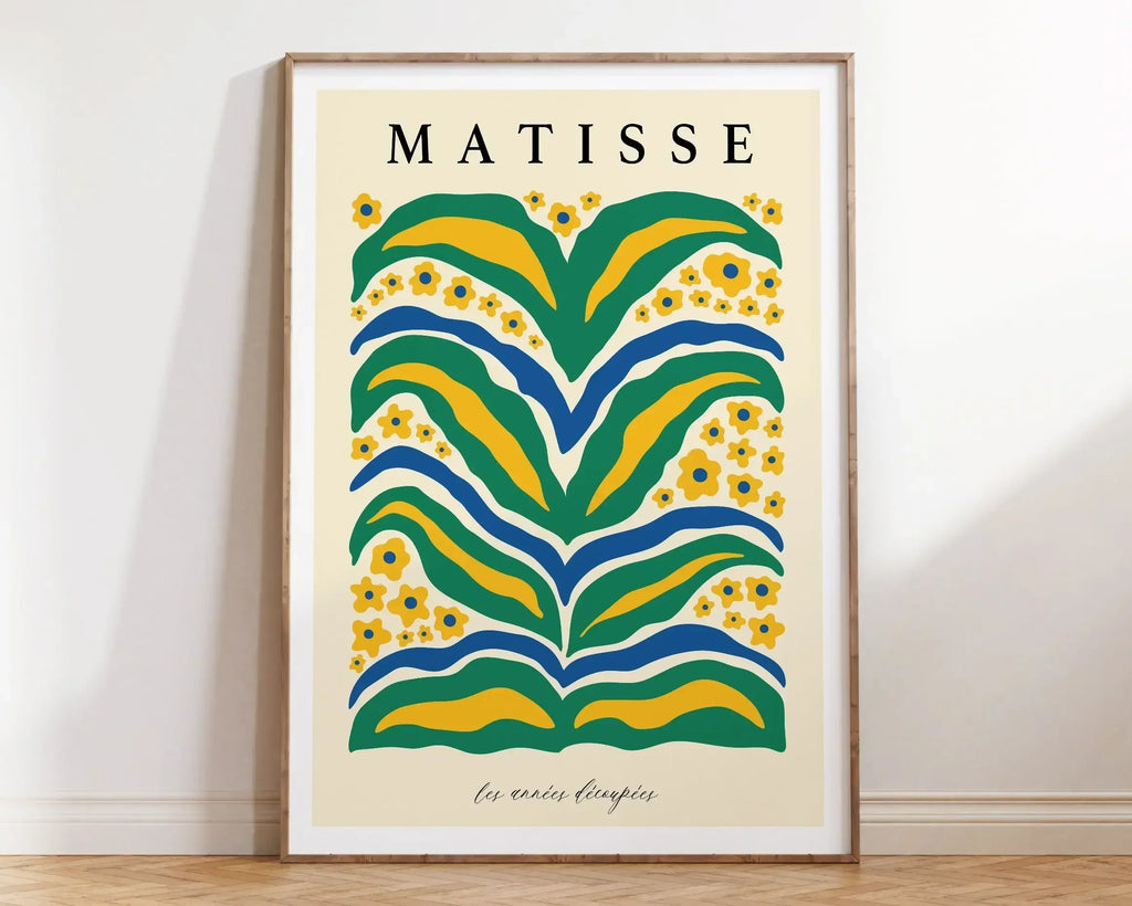 Matisse floral art pink seaweed framed poster bedroom wall decor