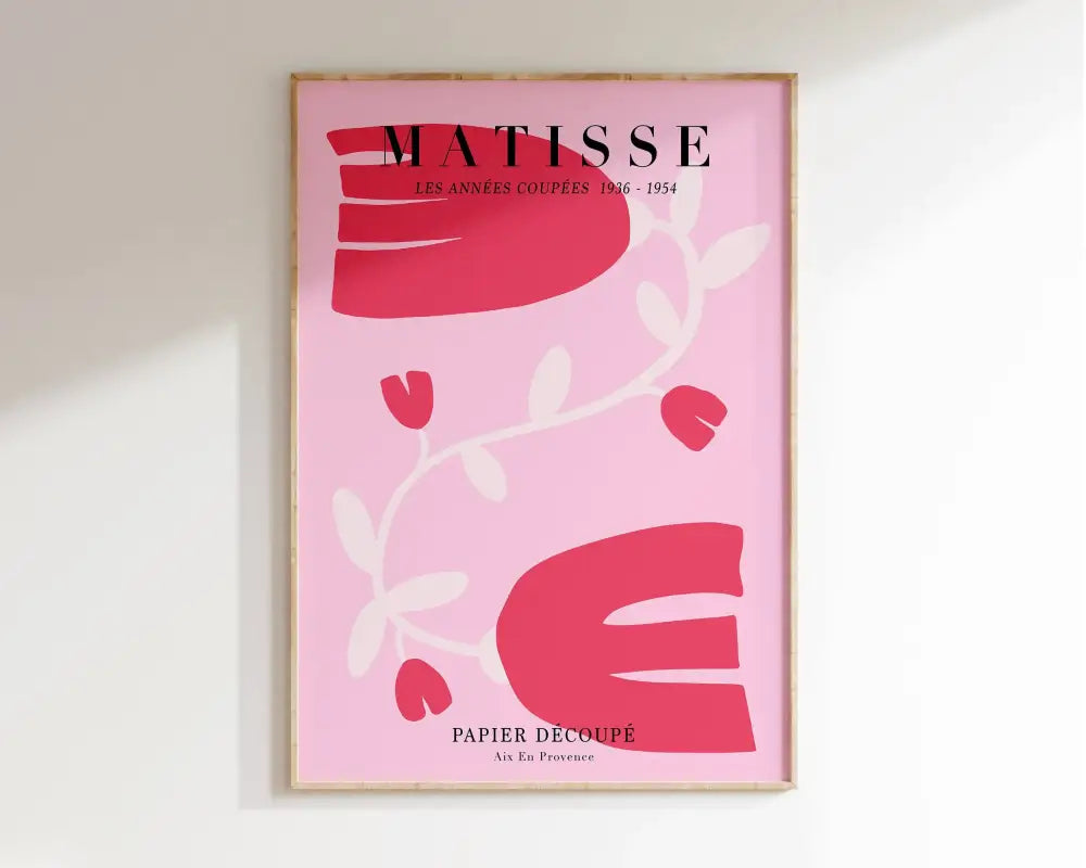 Minimalist beige matisse floral art print bedroom framed poster