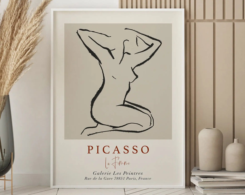 Abstract matisse floral art framed print living room wall decor