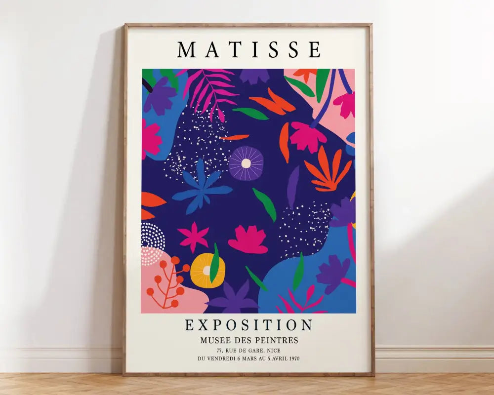 Matisse floral art mint green & yellow framed poster living room decor