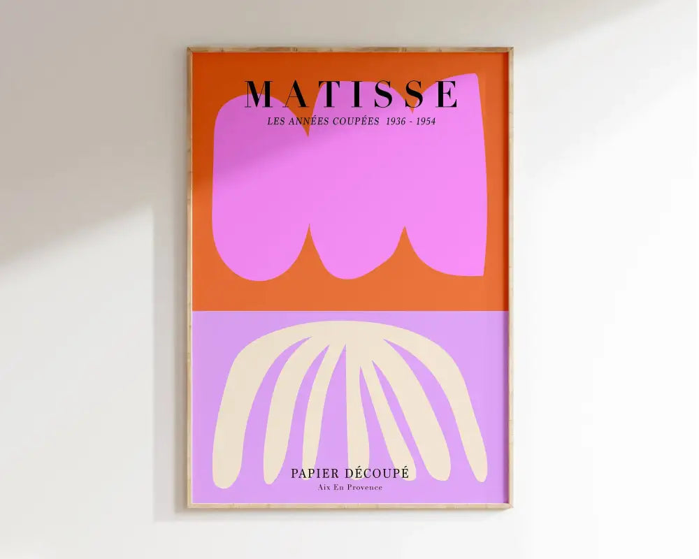 Matisse flower poster pink floral wall art for bedroom or living room