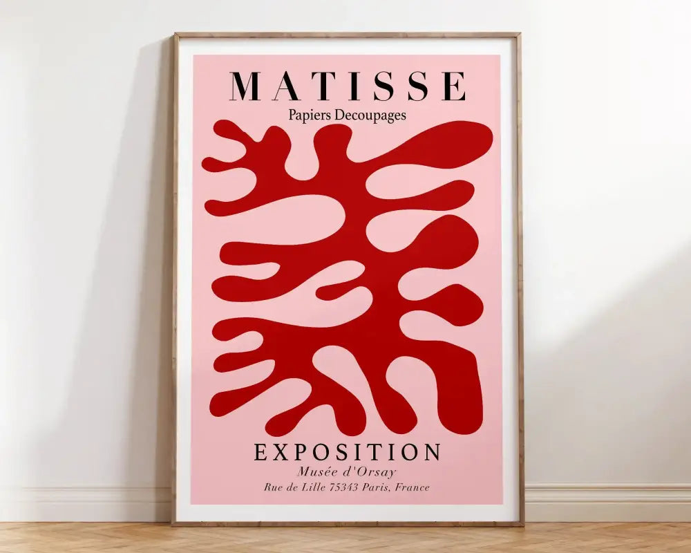 Matisse flower poster pink floral wall art for bedroom or living room