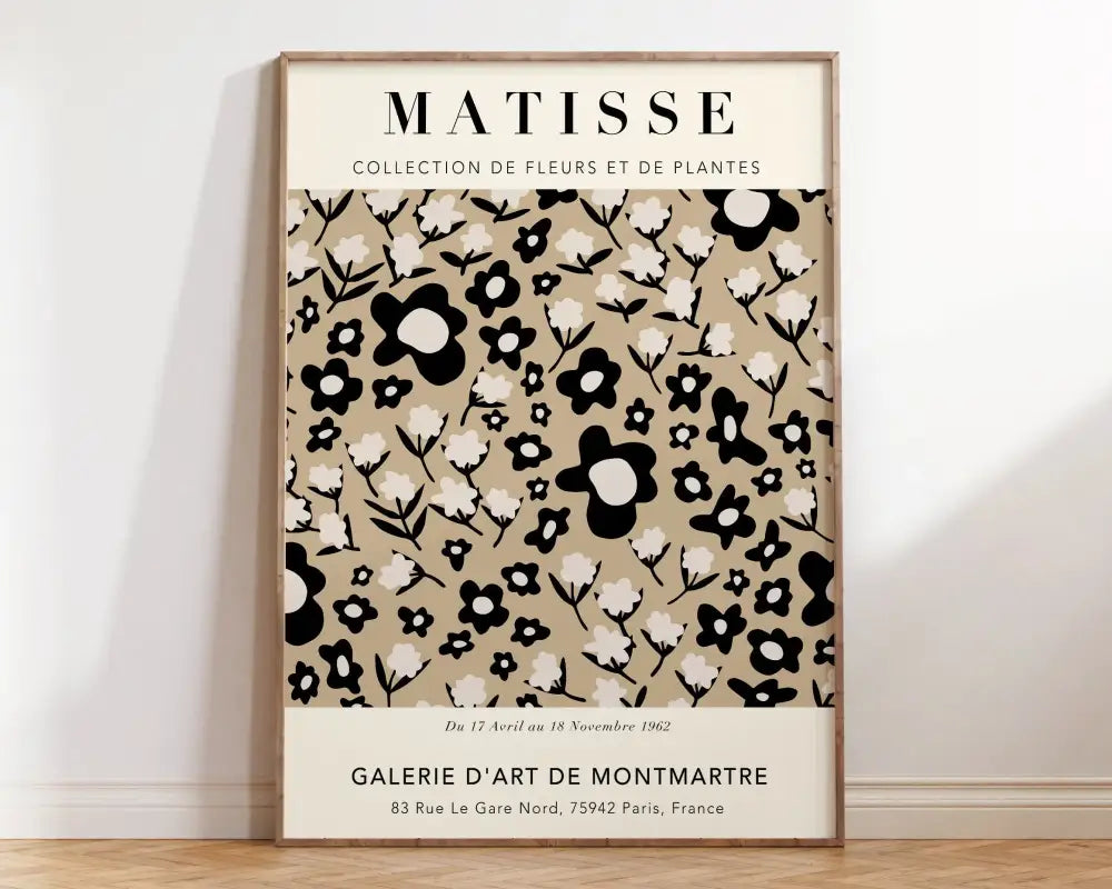 Matisse flower poster pink floral wall art for bedroom or living room