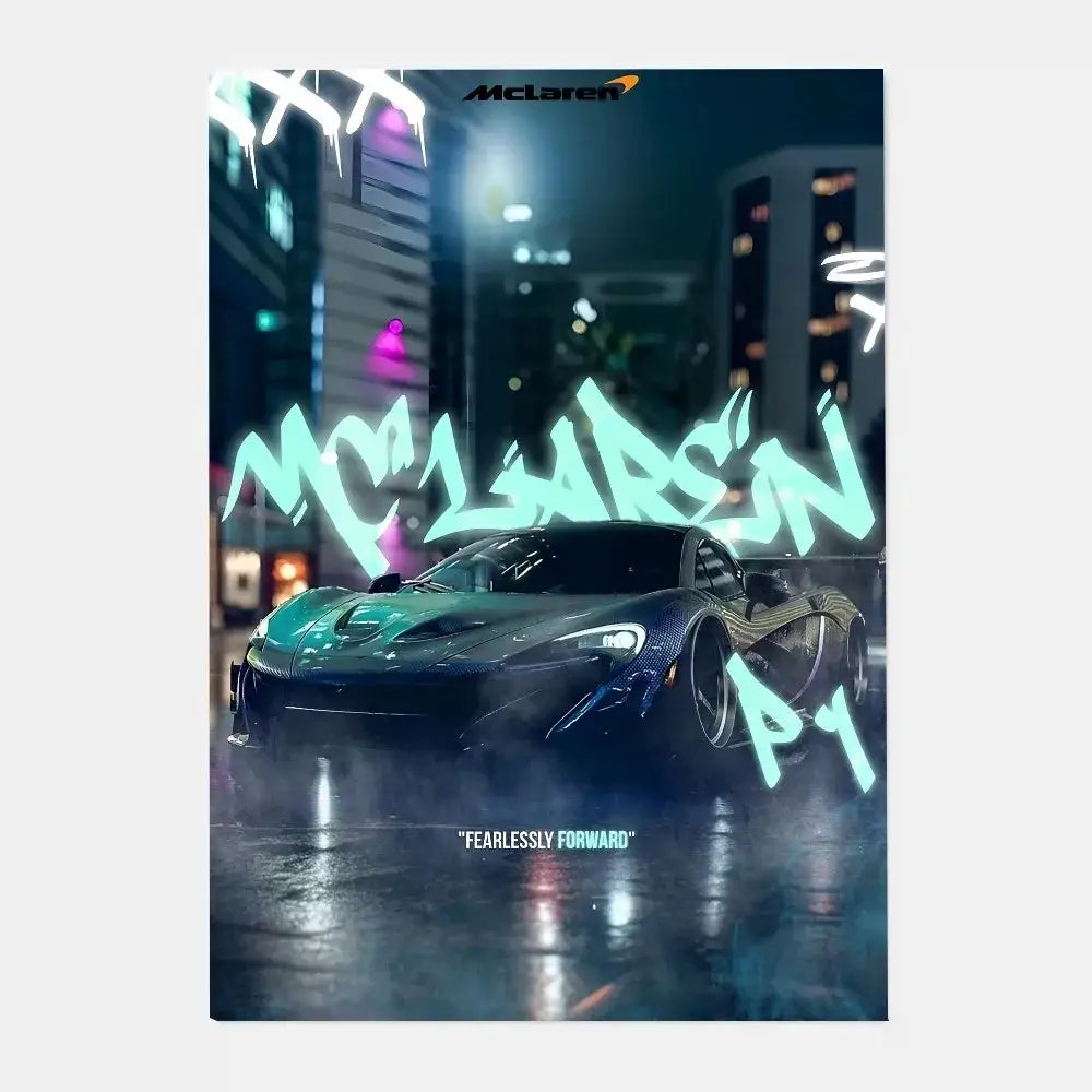Luxury silver sports car gtr luxury poster living room wall art