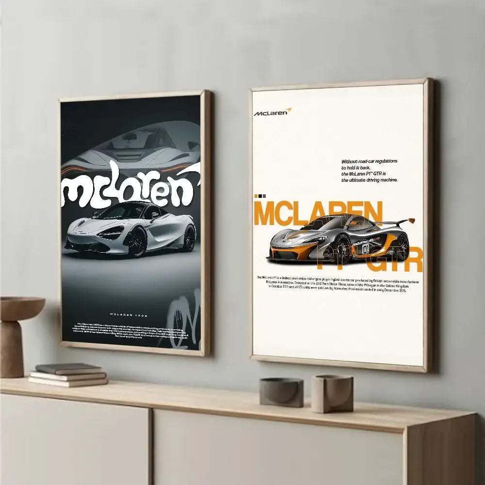 Luxury silver sports car gtr luxury poster living room wall art