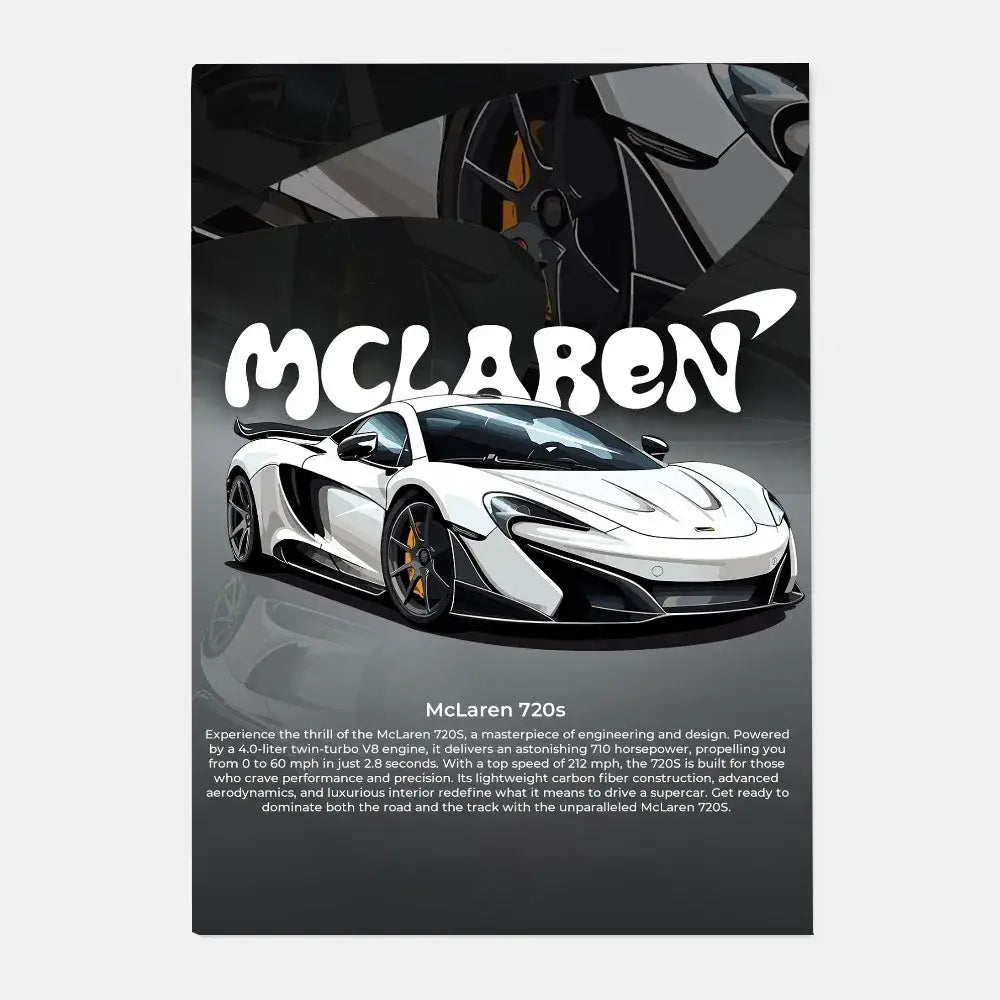 Luxury silver sports car gtr luxury poster living room wall art