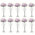 Gold lattice metal flower vases with crystals dining room centerpiece
