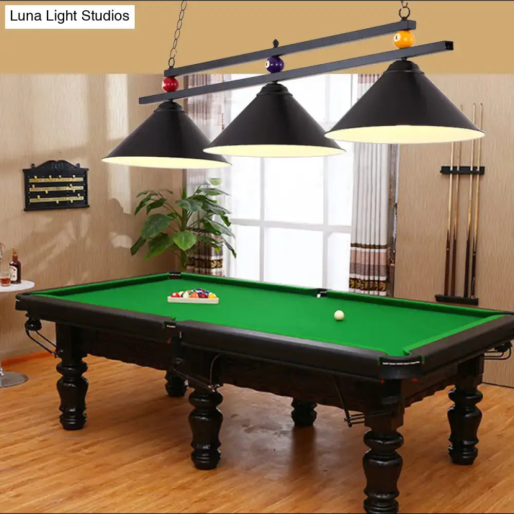 Industrial black metal hanging island light dining room billiard pendant