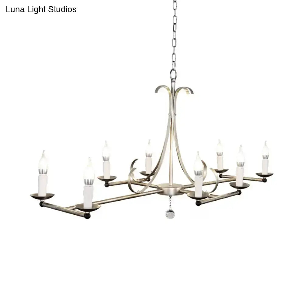Antique brass metal island chandelier traditional candle dining room