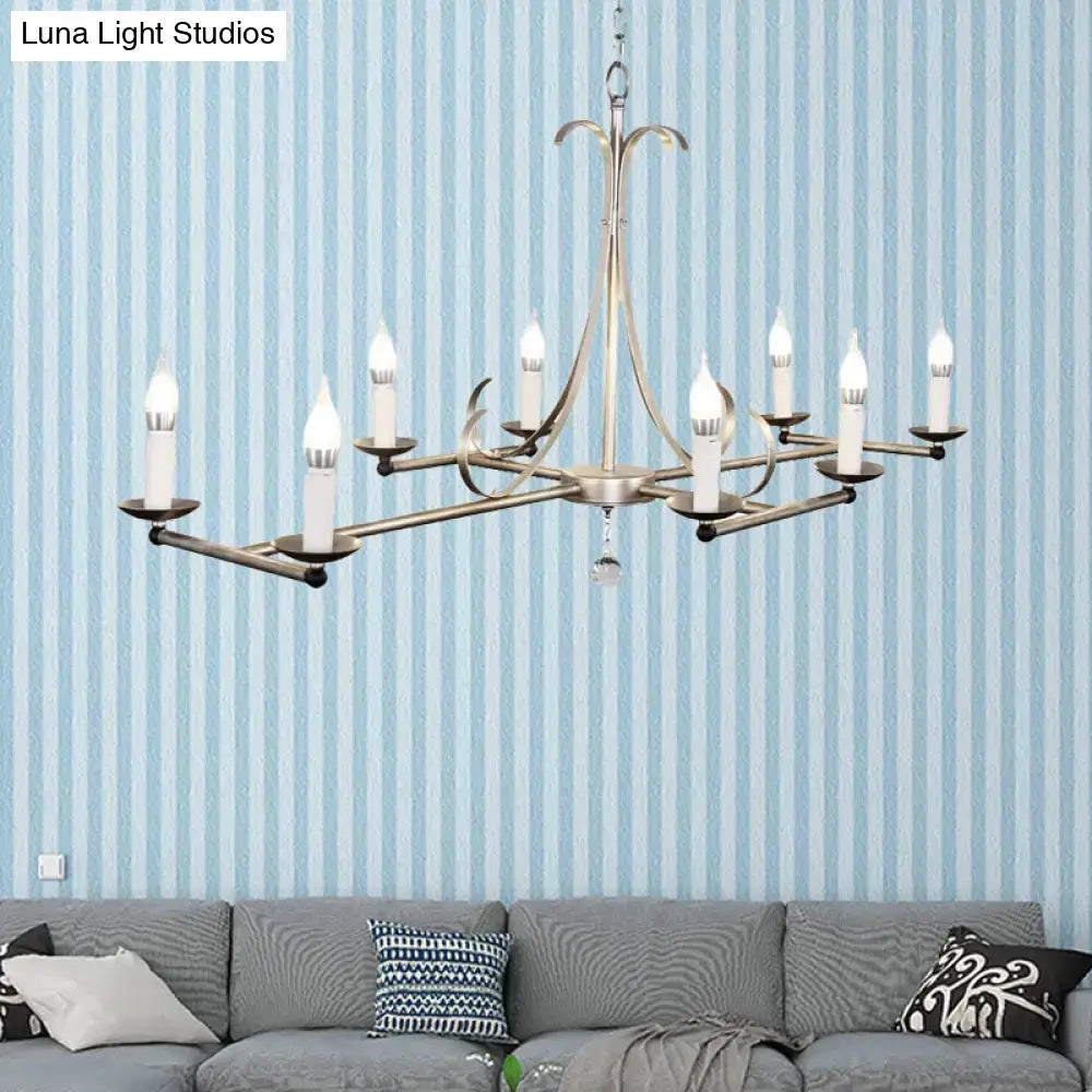 Antique brass metal island chandelier traditional candle dining room