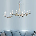 Antique brass metal island chandelier traditional candle dining room