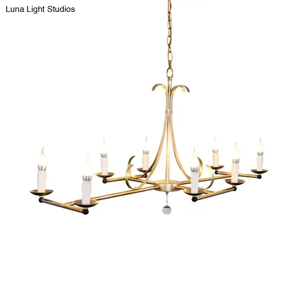 Antique brass metal island chandelier traditional candle dining room