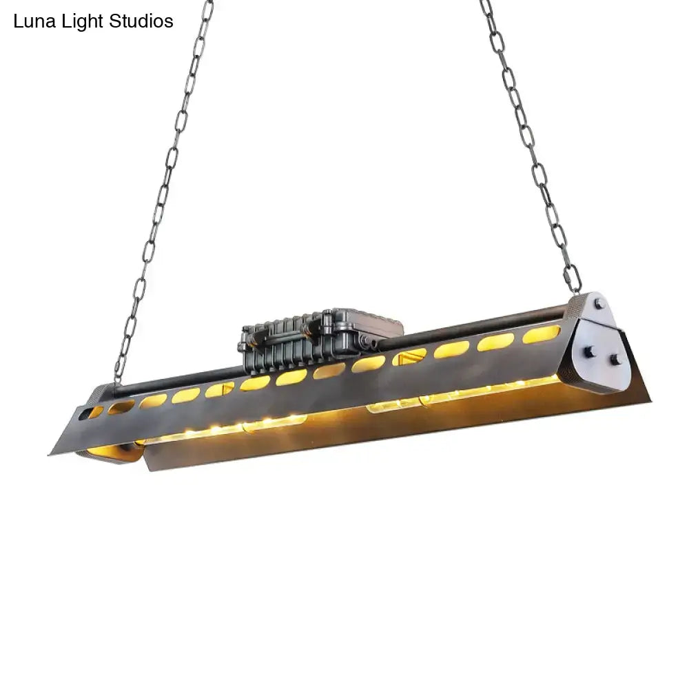 Industrial triangular metal island lighting fixture kitchen pendant