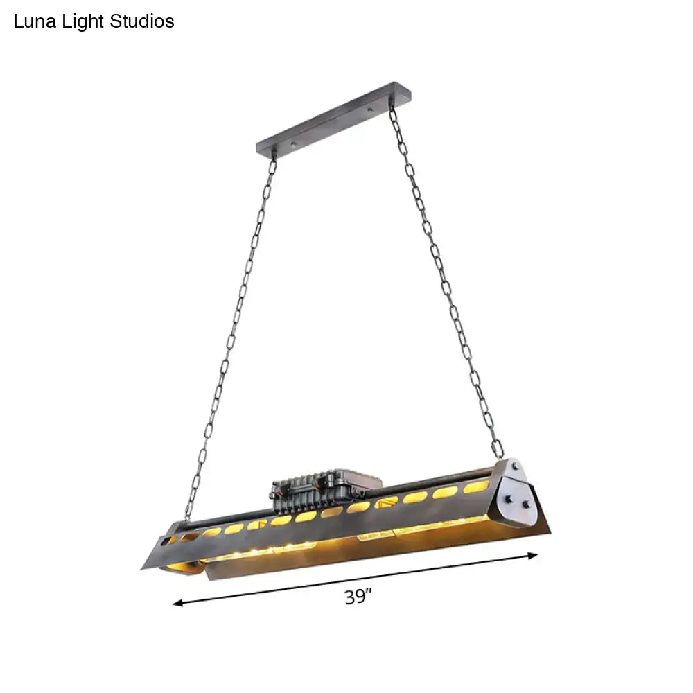 Industrial triangular metal island lighting fixture kitchen pendant
