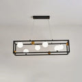 Industrial black & gold pendant light with milk glass shade dining room