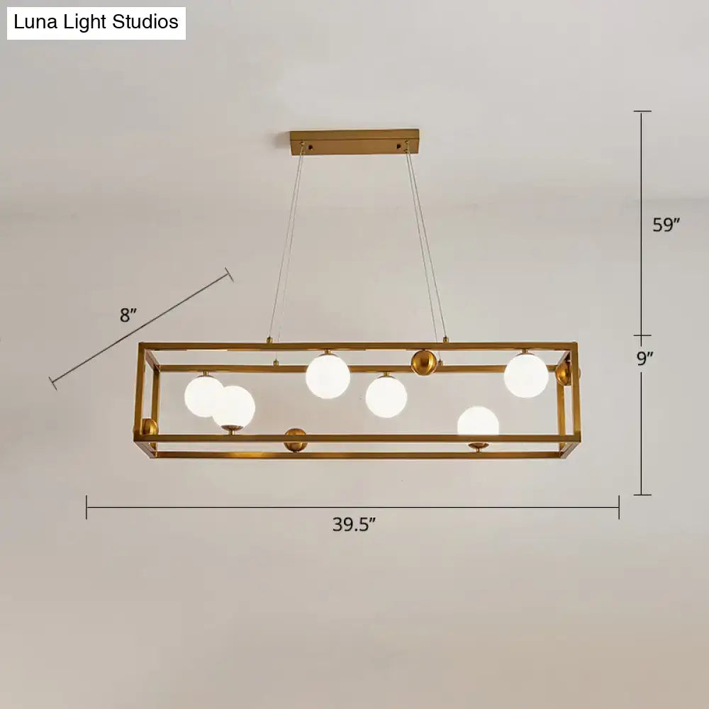 Industrial black & gold pendant light with milk glass shade dining room
