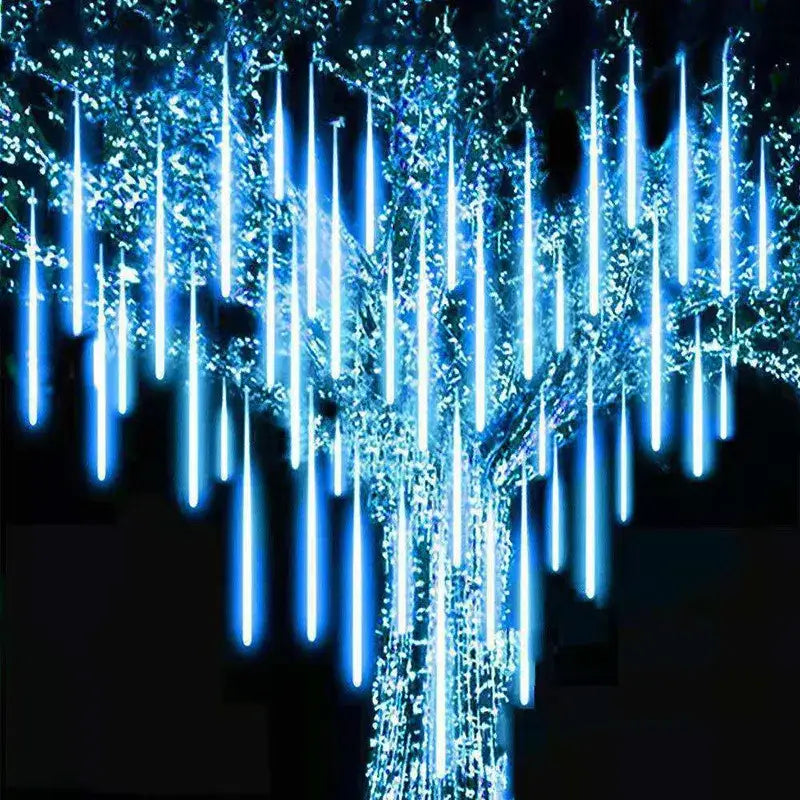 White meteor shower led string lights outdoor garden decor