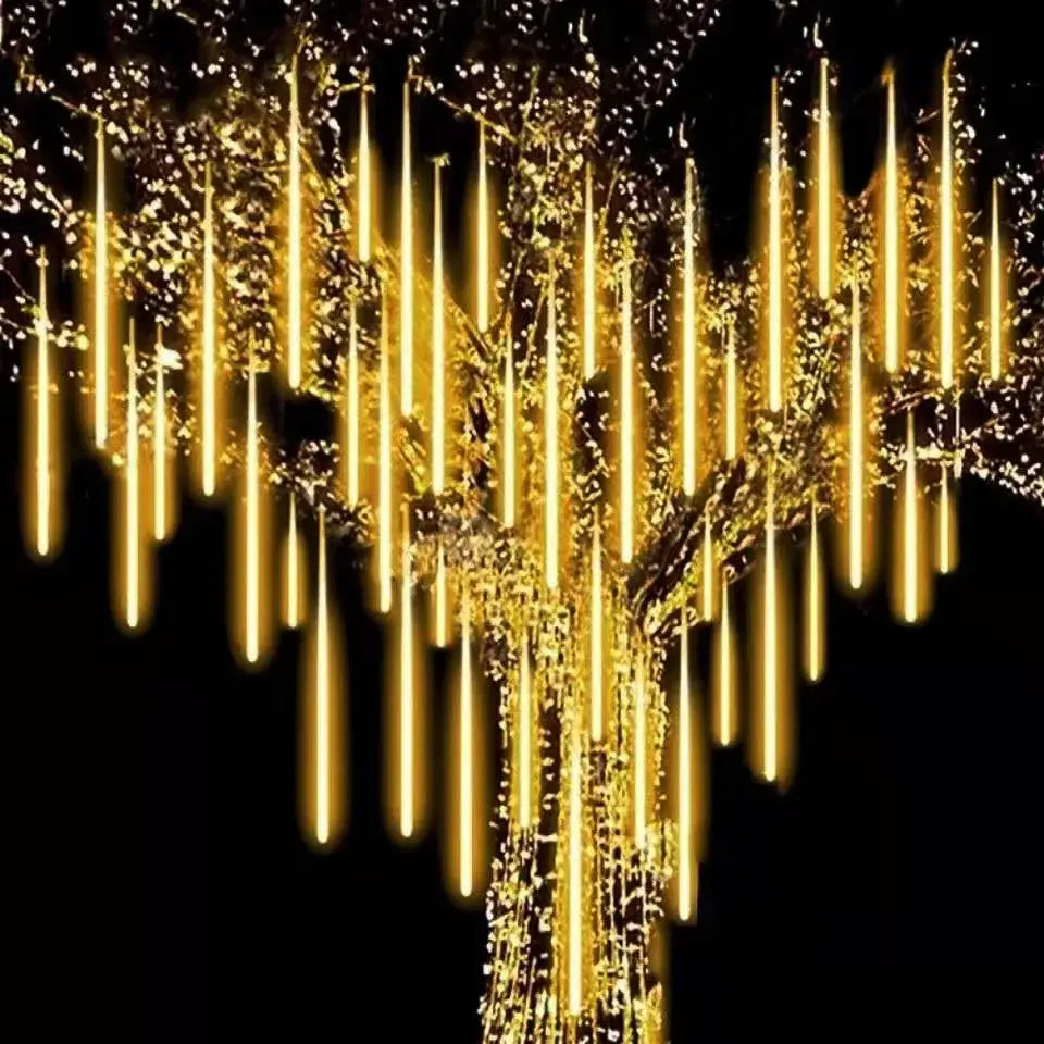 White meteor shower led string lights outdoor garden decor