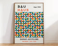 Mid century bauhaus geometric canvas print living room art