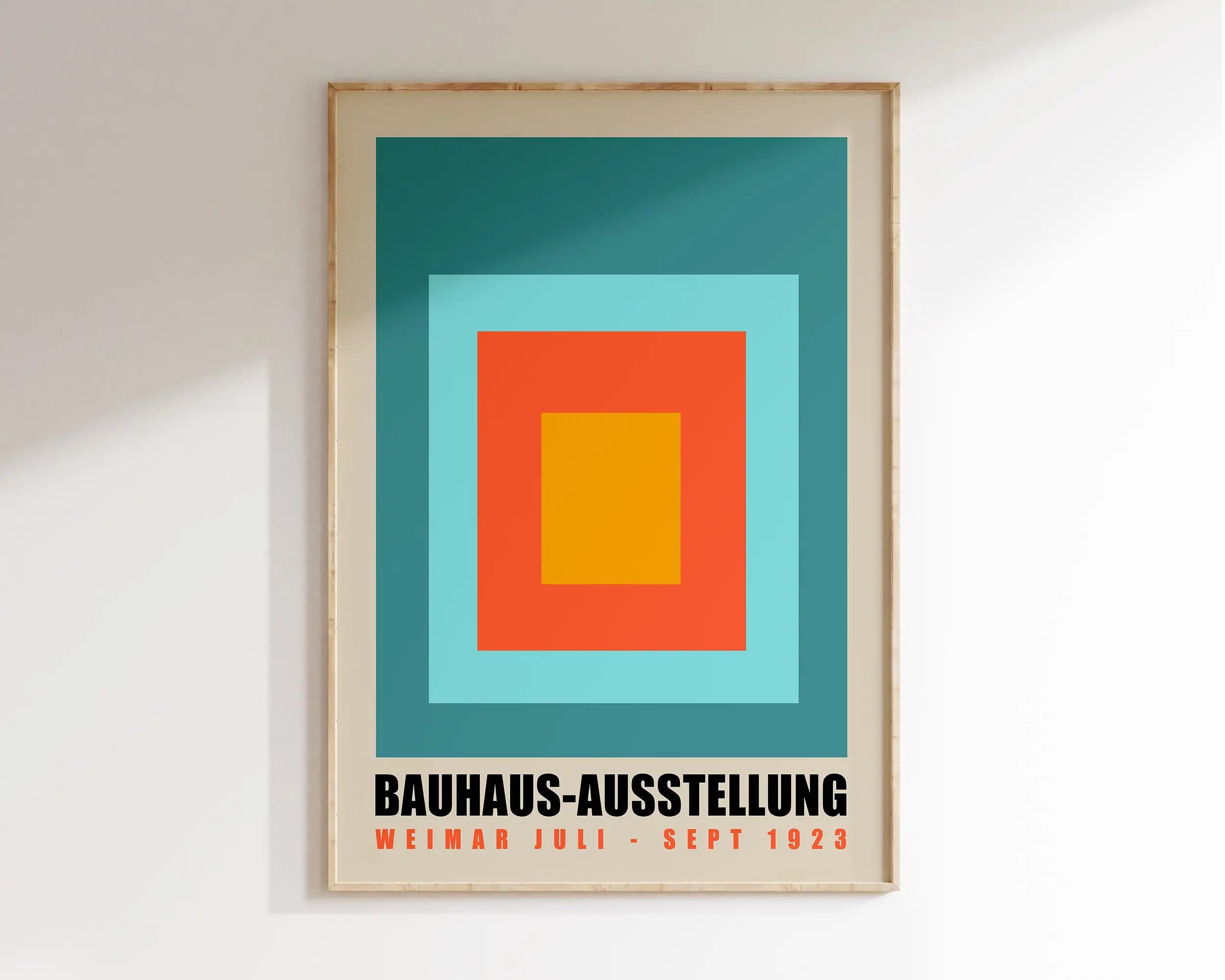 Mid century bauhaus geometric canvas wall art living room decor