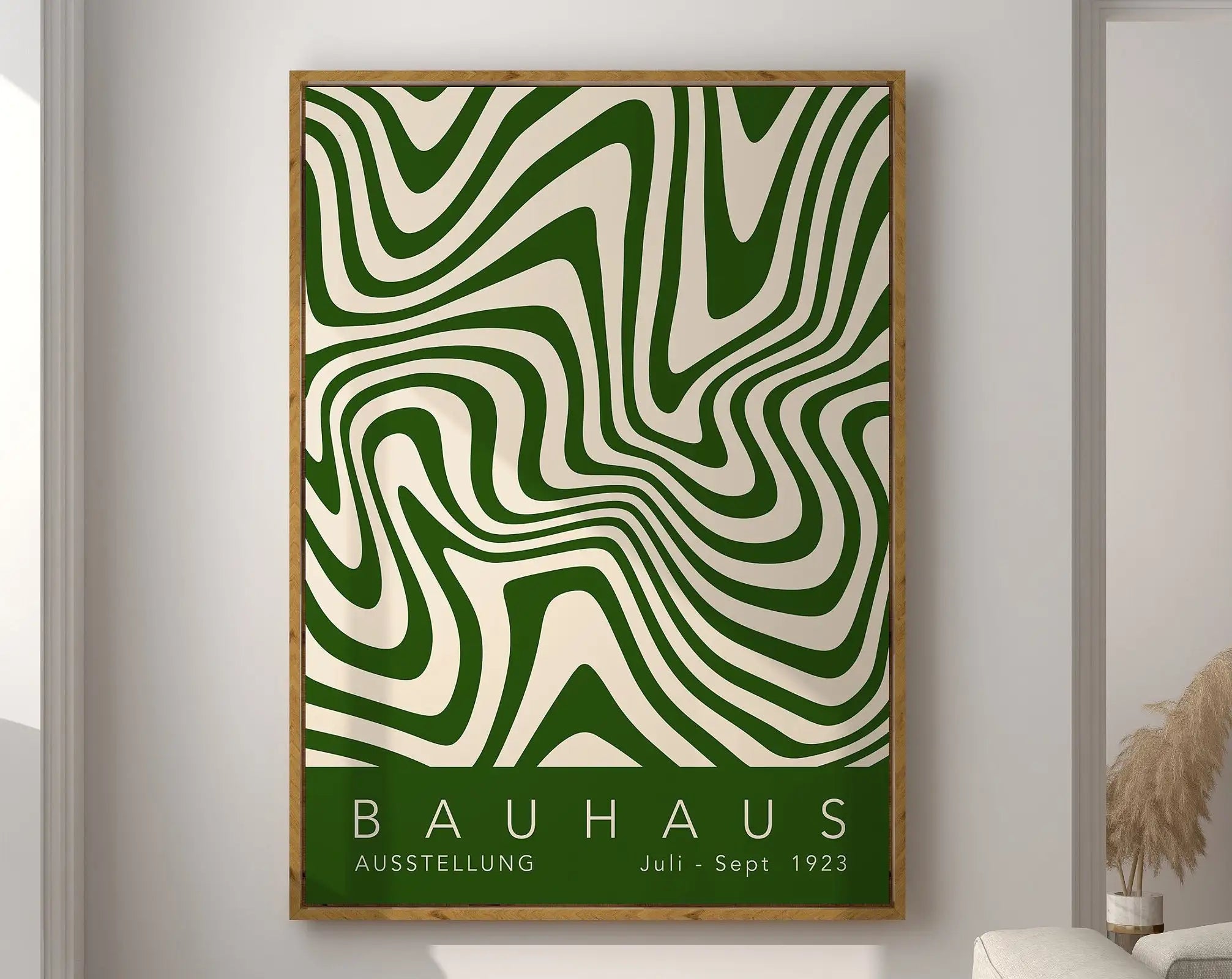 Mid century bauhaus geometric canvas wall art living room decor