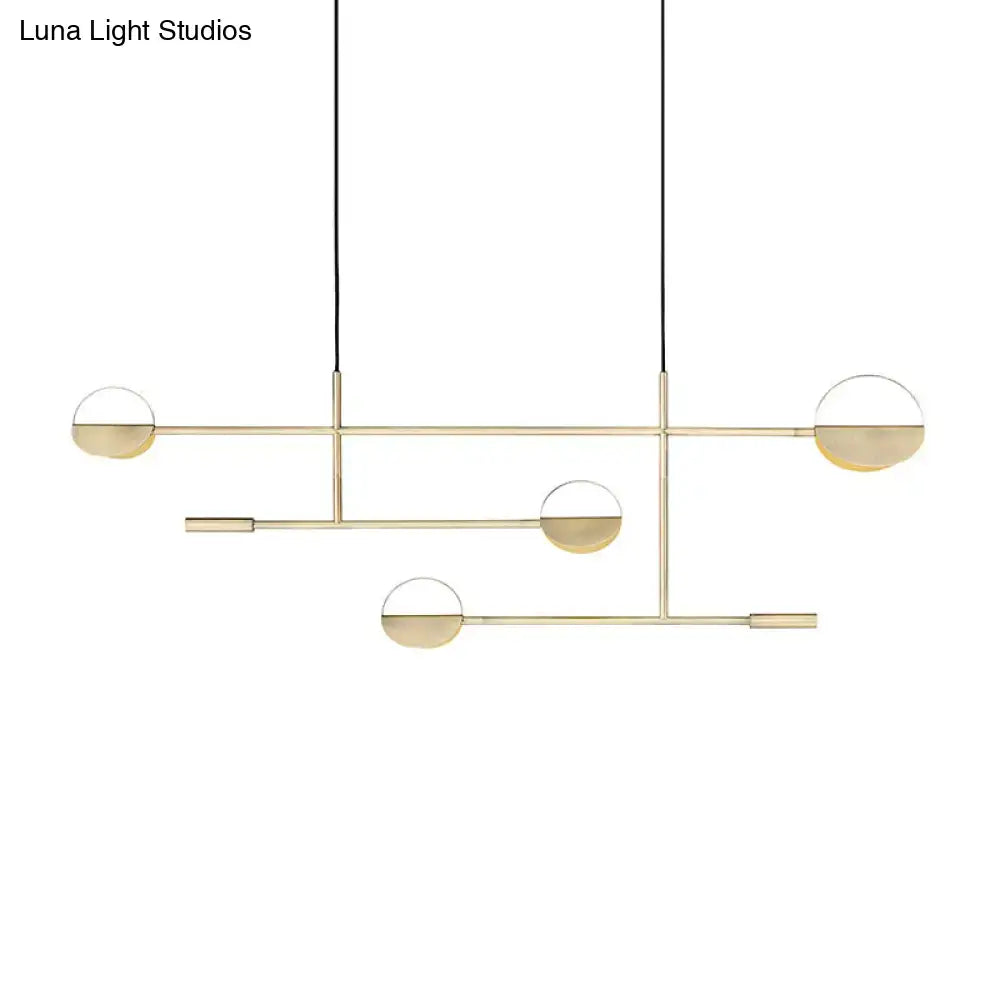 Modern gold geometric pendant light for dining room