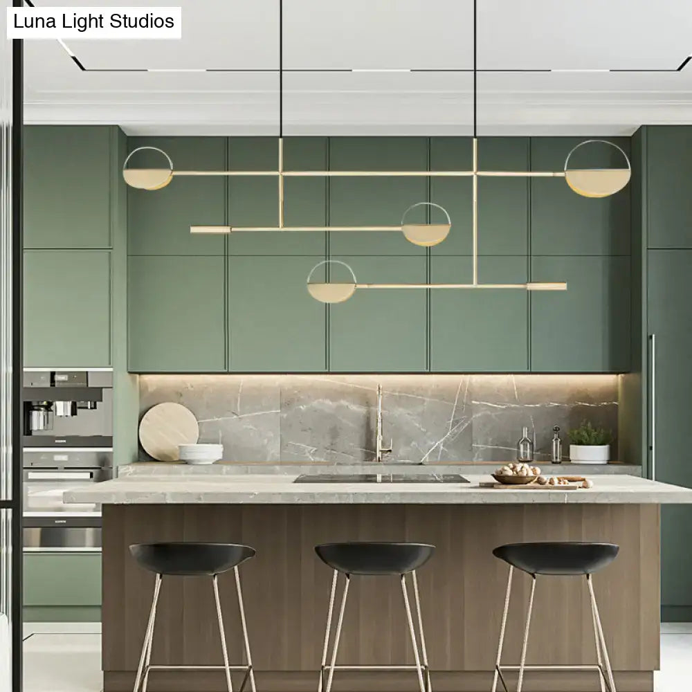 Modern gold geometric pendant light for dining room
