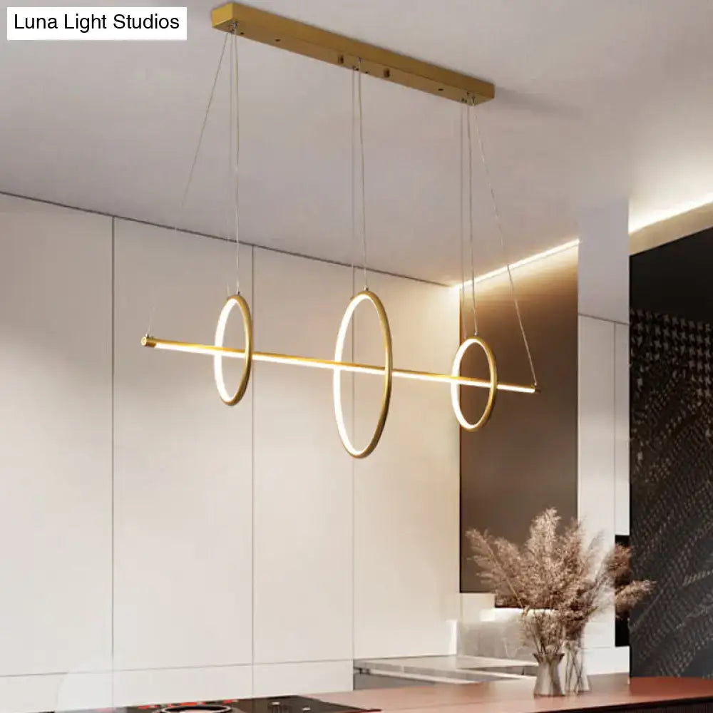 Modern gold & black minimalist led ceiling light dining room pendant