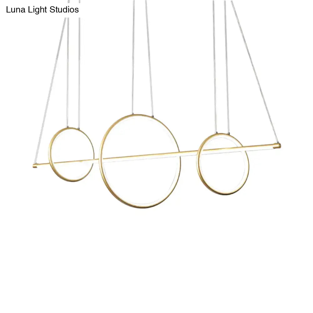 Modern gold & black minimalist led ceiling light dining room pendant