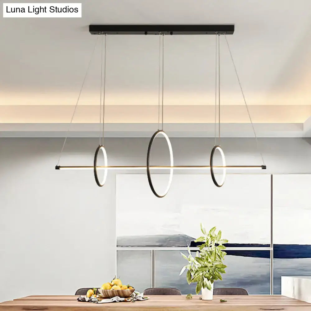 Modern gold & black minimalist led ceiling light dining room pendant