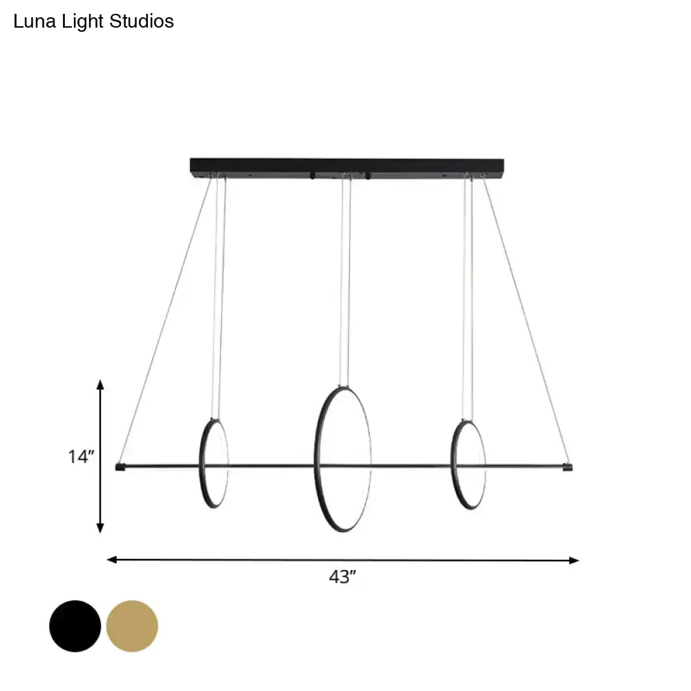 Modern gold & black minimalist led ceiling light dining room pendant