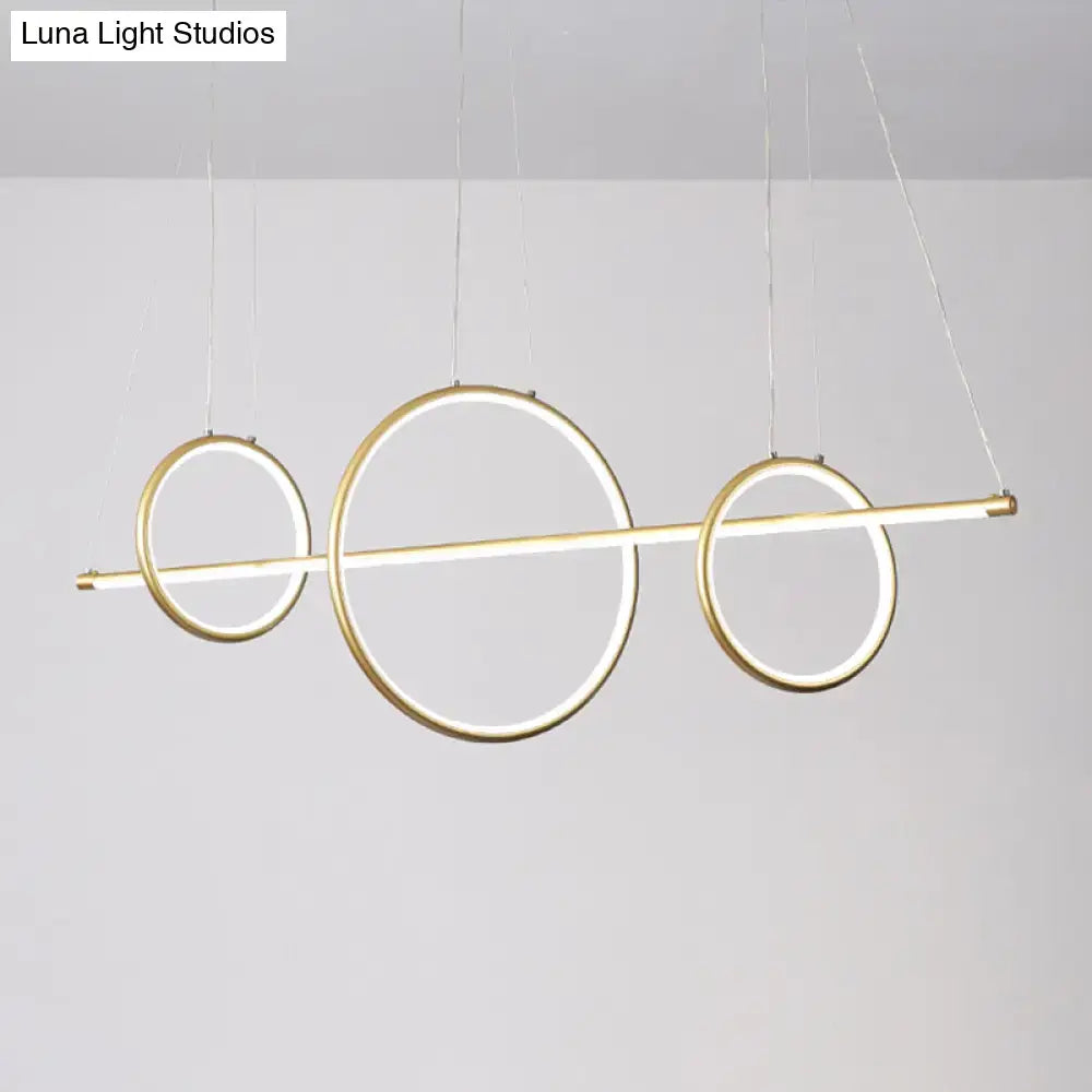 Modern gold & black minimalist led ceiling light dining room pendant
