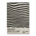 Bauhaus wavy striped black & white canvas print living room wall art