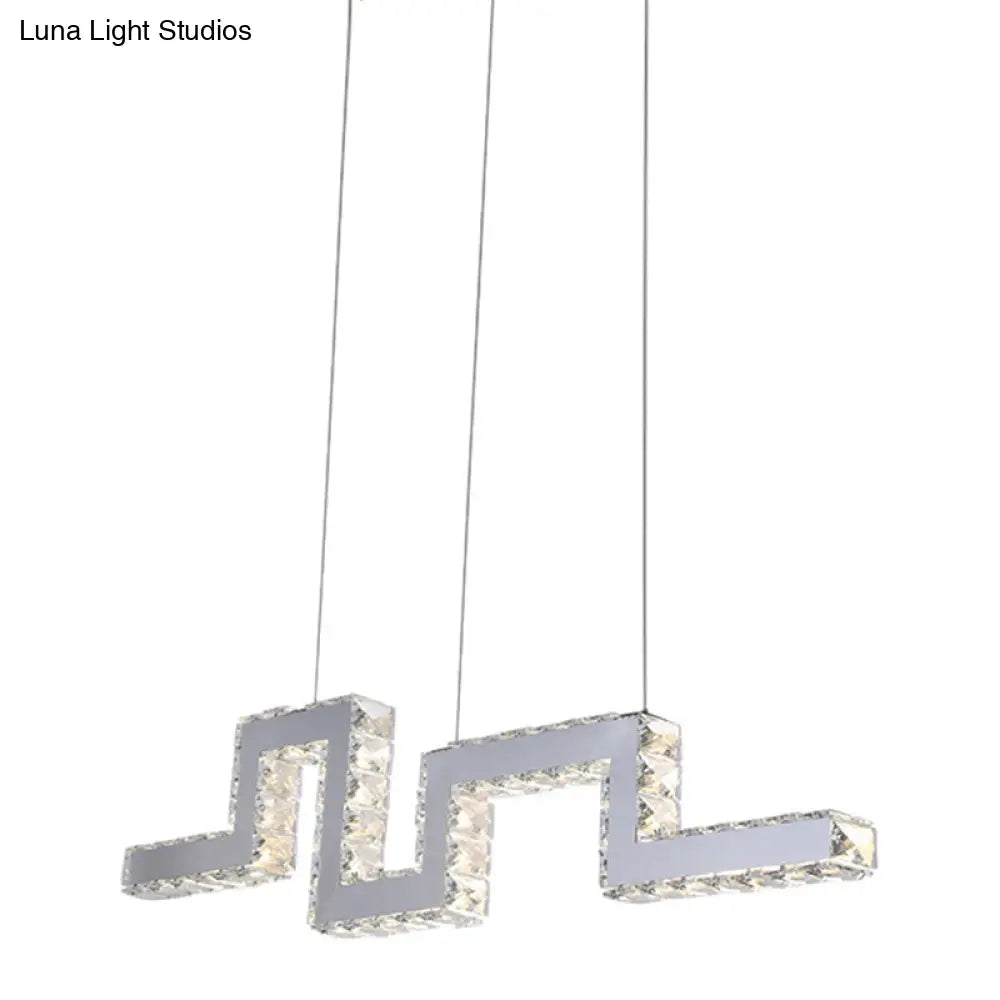 DecorBites™ Minimalist Crystal-Encrusted LED Island Lamp Pendant - Stainless Steel