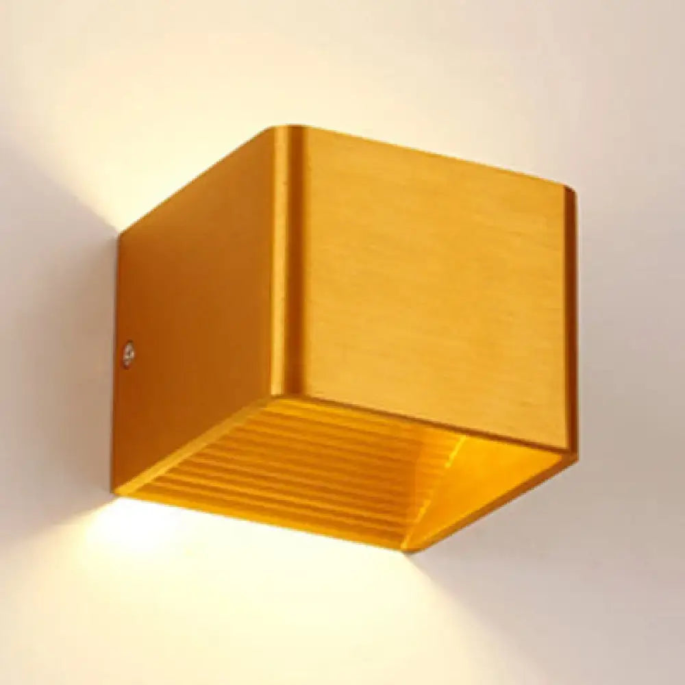 Modern minimalist cube shade sconce light black & white living room