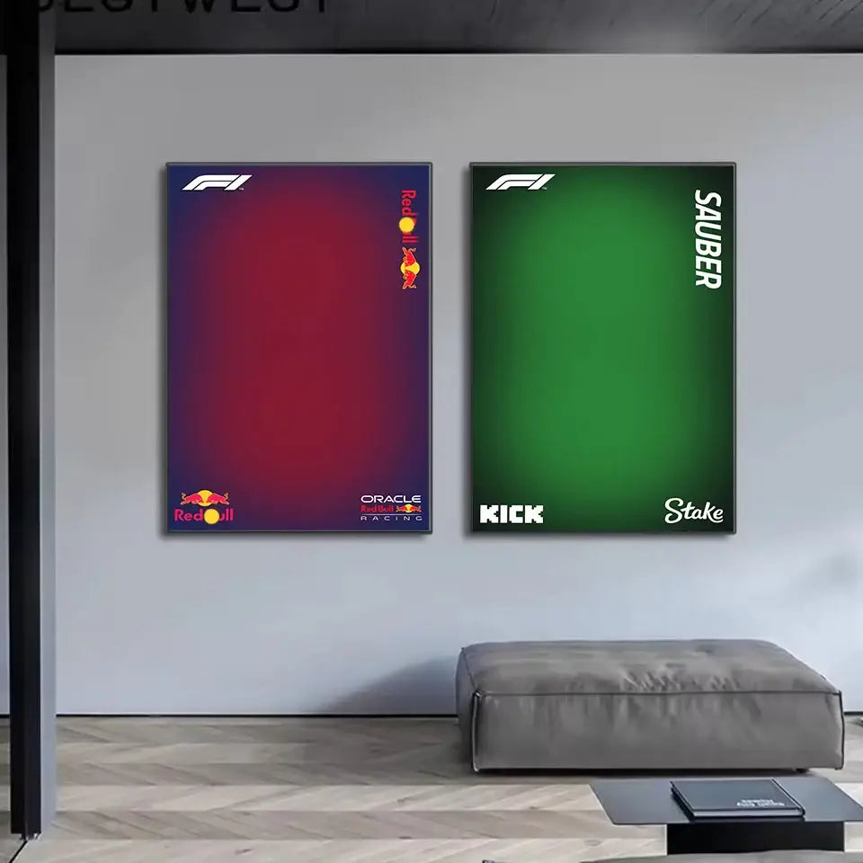 Minimalist formula 1 canvas wall art set of 6 office notepads