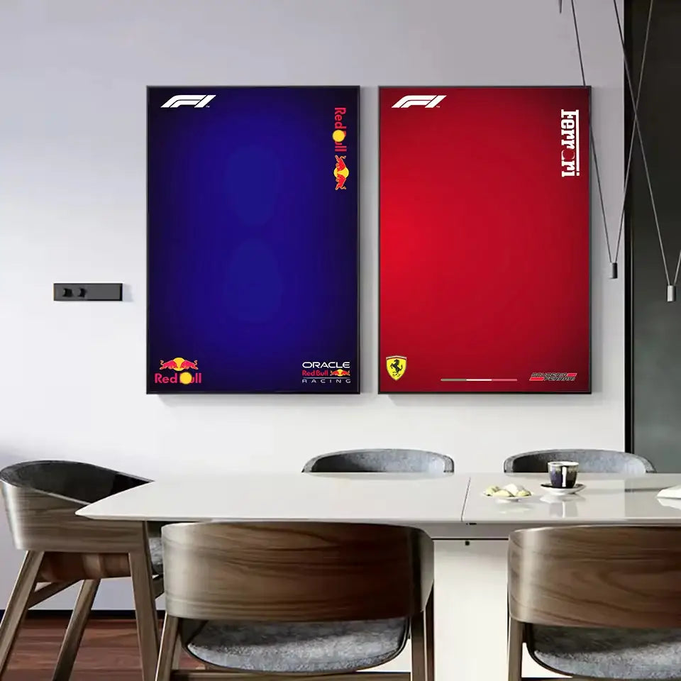 Minimalist formula 1 canvas wall art set of 6 office notepads