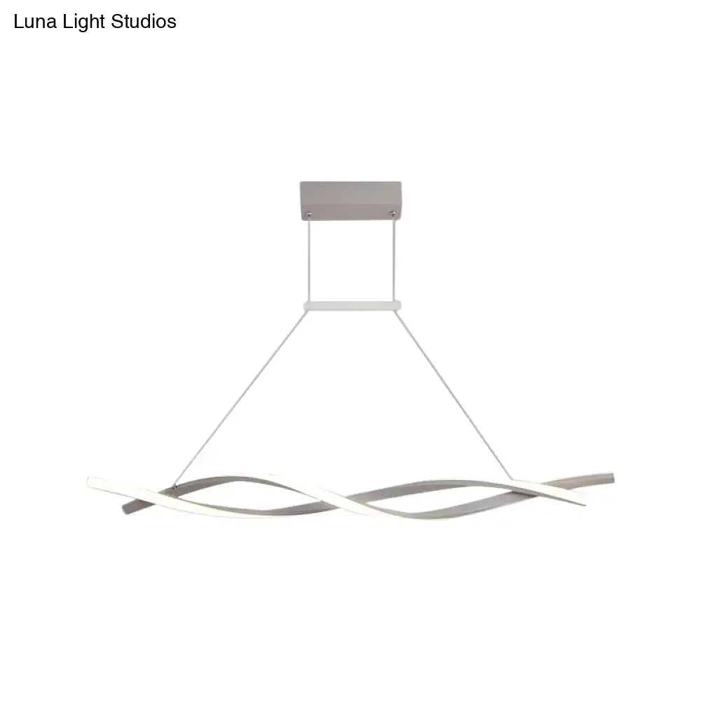 Modern minimalist linear led pendant light – dining room black & grey
