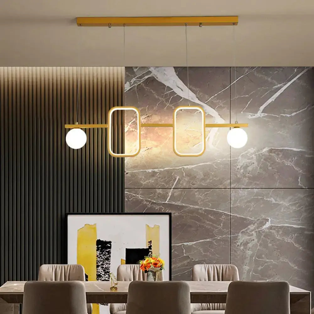 Modern gold symmetrical geometric led pendant light dining room