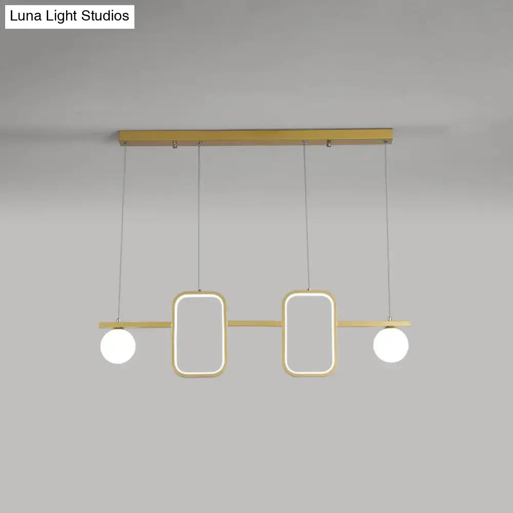 Modern gold symmetrical geometric led pendant light dining room
