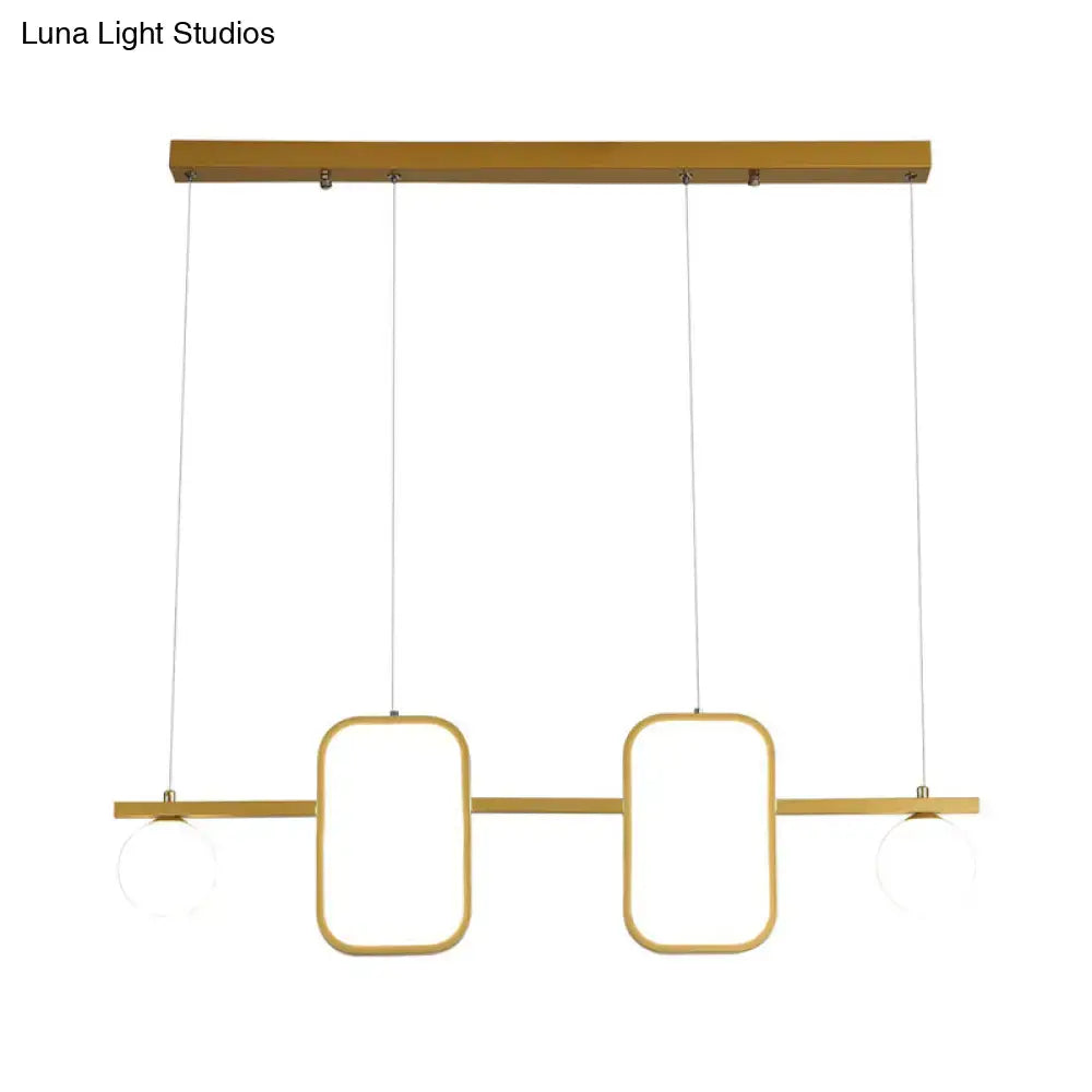 Modern gold symmetrical geometric led pendant light dining room